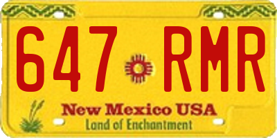 NM license plate 647RMR