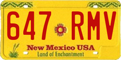 NM license plate 647RMV