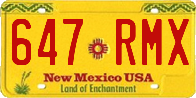 NM license plate 647RMX