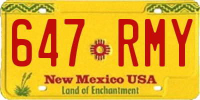 NM license plate 647RMY