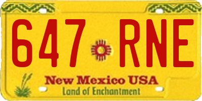 NM license plate 647RNE