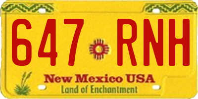 NM license plate 647RNH