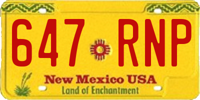 NM license plate 647RNP