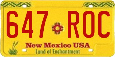 NM license plate 647ROC