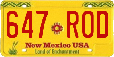 NM license plate 647ROD