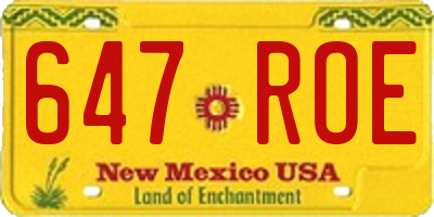 NM license plate 647ROE