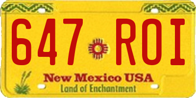 NM license plate 647ROI