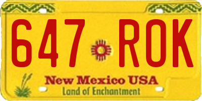 NM license plate 647ROK