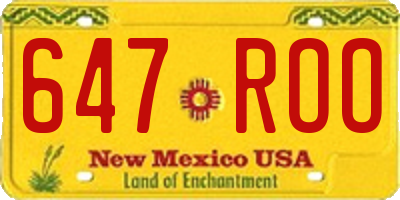 NM license plate 647ROO
