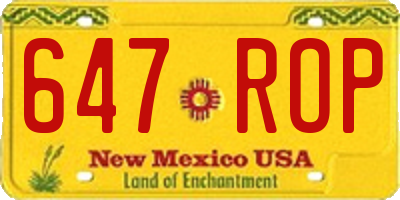 NM license plate 647ROP