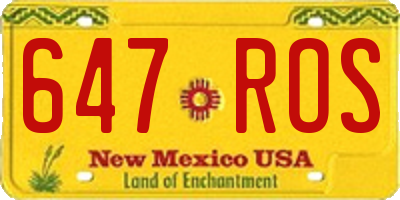 NM license plate 647ROS