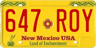 NM license plate 647ROY