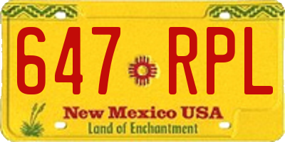 NM license plate 647RPL