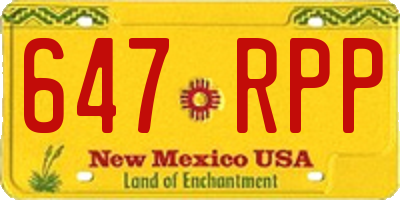 NM license plate 647RPP