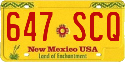 NM license plate 647SCQ