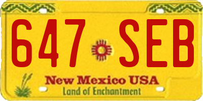 NM license plate 647SEB