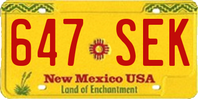 NM license plate 647SEK