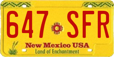 NM license plate 647SFR