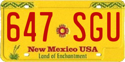 NM license plate 647SGU