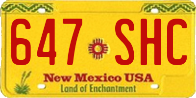 NM license plate 647SHC