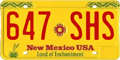 NM license plate 647SHS