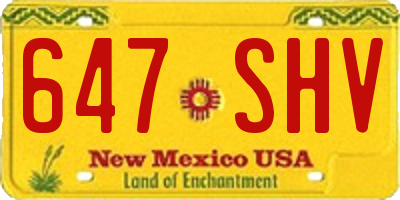 NM license plate 647SHV