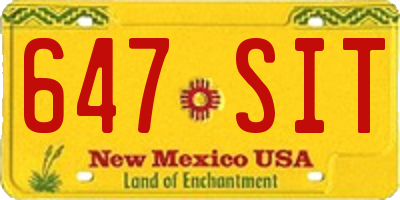 NM license plate 647SIT