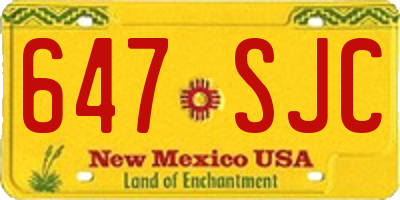 NM license plate 647SJC