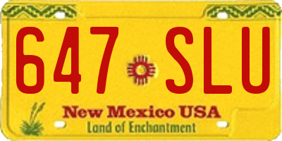 NM license plate 647SLU
