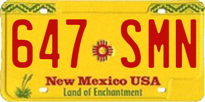 NM license plate 647SMN