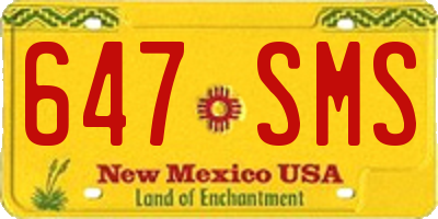 NM license plate 647SMS