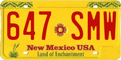 NM license plate 647SMW