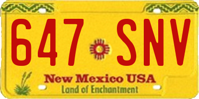NM license plate 647SNV