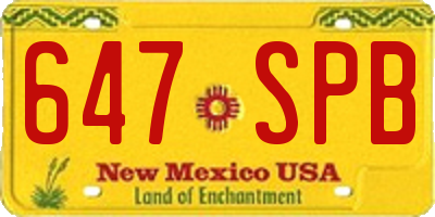 NM license plate 647SPB