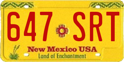 NM license plate 647SRT