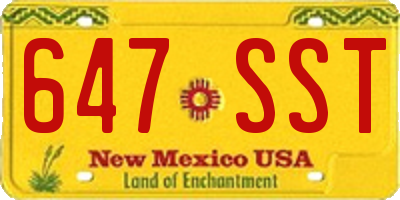 NM license plate 647SST