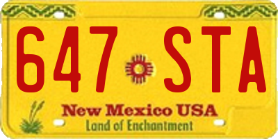 NM license plate 647STA