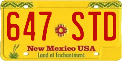 NM license plate 647STD