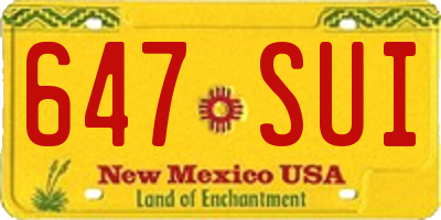 NM license plate 647SUI