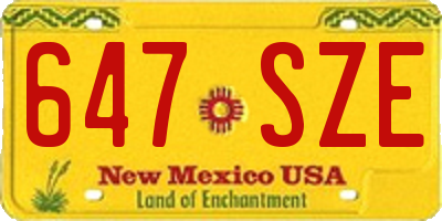 NM license plate 647SZE