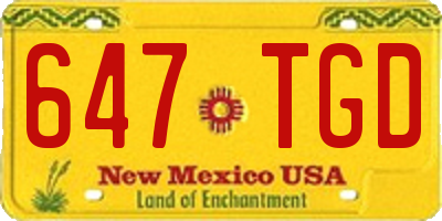 NM license plate 647TGD