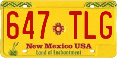 NM license plate 647TLG