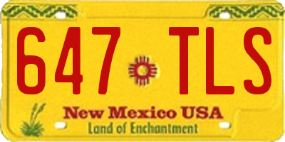 NM license plate 647TLS