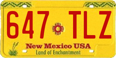 NM license plate 647TLZ