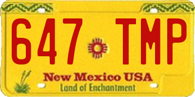 NM license plate 647TMP