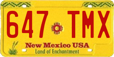 NM license plate 647TMX