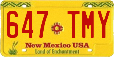 NM license plate 647TMY