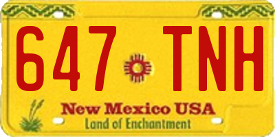NM license plate 647TNH