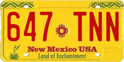 NM license plate 647TNN