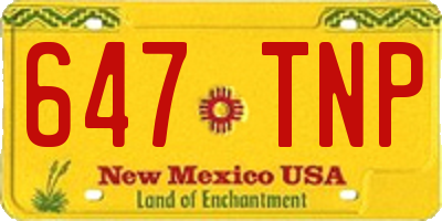 NM license plate 647TNP